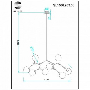 Люстра на штанге ST-Luce Chieti SL1506.203.08 в Кунгуре - kungur.mebel24.online | фото 7
