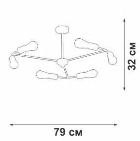 Люстра на штанге Vitaluce V3025 V3025-1/6PL в Кунгуре - kungur.mebel24.online | фото 2