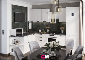 Модульная кухня Альфа холст белый в Кунгуре - kungur.mebel24.online | фото 1