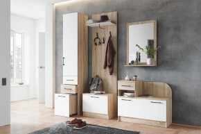 Модульная прихожая Денвер Дуб сонома/Белый в Кунгуре - kungur.mebel24.online | фото 1
