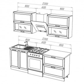 МОНАКО Кухонный гарнитур 1,6 м Компоновка №2 в Кунгуре - kungur.mebel24.online | фото 3