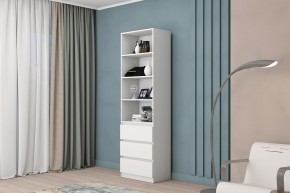 МС "Хилтон" Стеллаж (Белый текстурный) в Кунгуре - kungur.mebel24.online | фото