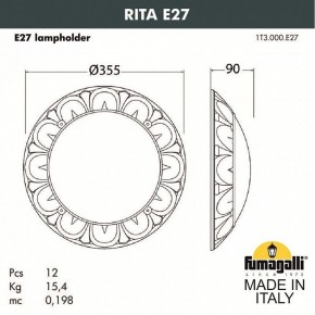 Накладной светильник Fumagalli Rita 1T3.000.000.AYE27 в Кунгуре - kungur.mebel24.online | фото 2