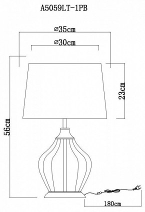 Настольная лампа декоративная Arte Lamp Baymont A5059LT-1PB в Кунгуре - kungur.mebel24.online | фото 3