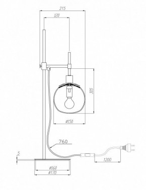 Настольная лампа декоративная Maytoni Erich MOD221-TL-01-N в Кунгуре - kungur.mebel24.online | фото 3