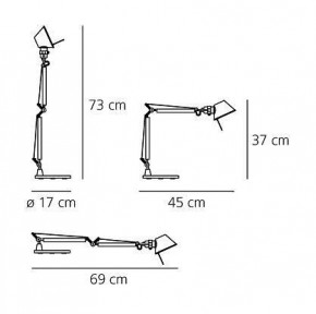 Настольная лампа офисная Artemide  A001300 в Кунгуре - kungur.mebel24.online | фото