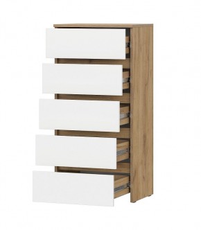 Некст 1 Комод 5 ящиков (Дуб Золотой/Белый) в Кунгуре - kungur.mebel24.online | фото