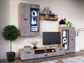 Нэнси New Тумба ТВ ЛДСП (2дв.+1ящ.) Бетон светлый/Сонома в Кунгуре - kungur.mebel24.online | фото 3
