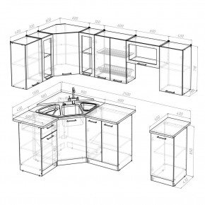 ОЛЬГА Кухонный гарнитур Оптима 1 (1300*2500 мм) в Кунгуре - kungur.mebel24.online | фото 2