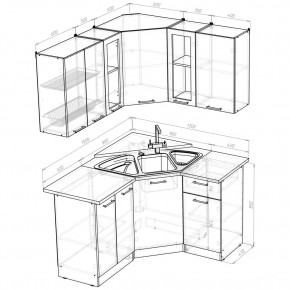 ОЛЬГА Кухонный гарнитур Оптима 2 (1500*1300 мм) в Кунгуре - kungur.mebel24.online | фото 2