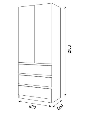 ПАРУС Шкаф 2-х ств. 800 в Кунгуре - kungur.mebel24.online | фото 3