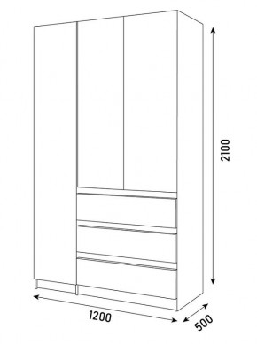 ПАРУС Шкаф 3-х ств. 1200 в Кунгуре - kungur.mebel24.online | фото 3