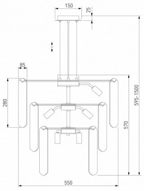 Подвесная люстра Eurosvet Claire 60171 золото в Кунгуре - kungur.mebel24.online | фото 5