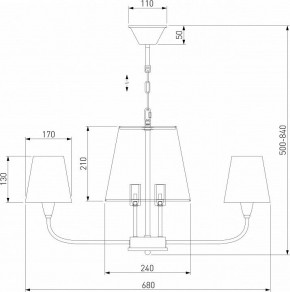 Подвесная люстра Eurosvet Milos 60153/8 латунь в Кунгуре - kungur.mebel24.online | фото 5