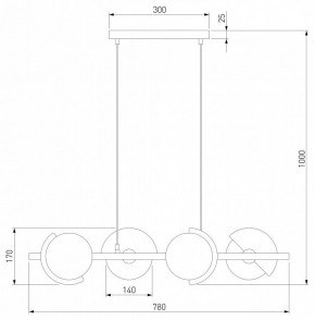 Подвесная люстра Eurosvet Moity 70149/4 черный/латунь в Кунгуре - kungur.mebel24.online | фото 4