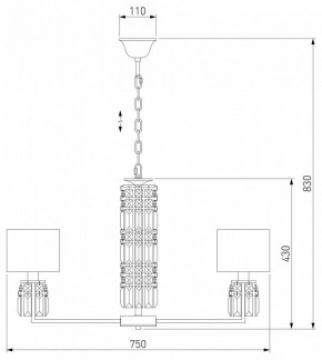 Подвесная люстра Eurosvet Zaffiro 10099/8 хром/прозрачный хрусталь Strotskis (новый абажур) в Кунгуре - kungur.mebel24.online | фото 5