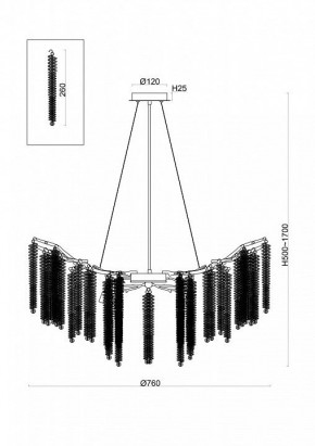 Подвесная люстра Freya Mineral FR1010PL-10G в Кунгуре - kungur.mebel24.online | фото 2