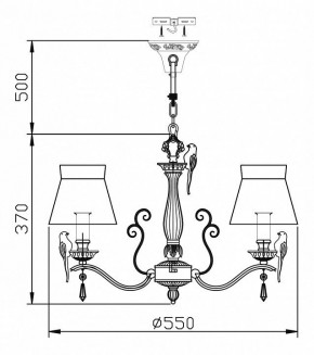 Подвесная люстра Maytoni Bird ARM013-05-W в Кунгуре - kungur.mebel24.online | фото 3