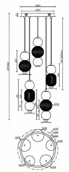 Подвесная люстра Maytoni Drop MOD273PL-L80CH3K в Кунгуре - kungur.mebel24.online | фото 3