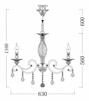 Подвесная люстра Maytoni Grace ARM247-06-G в Кунгуре - kungur.mebel24.online | фото 3