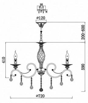 Подвесная люстра Maytoni Grace RC247-PL-08-R в Кунгуре - kungur.mebel24.online | фото 3