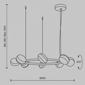 Подвесная люстра Maytoni Mind MOD299PL-L80BC3K в Кунгуре - kungur.mebel24.online | фото 4