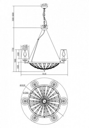 Подвесная люстра Maytoni Pantheon H021PL-06CH в Кунгуре - kungur.mebel24.online | фото 5