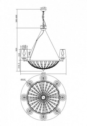 Подвесная люстра Maytoni Pantheon H021PL-08CH в Кунгуре - kungur.mebel24.online | фото 4