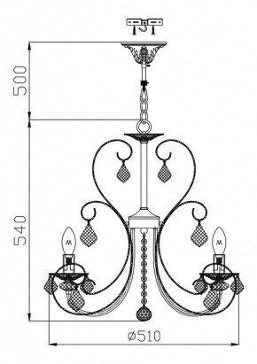 Подвесная люстра Maytoni Princess ARM270-05-R в Кунгуре - kungur.mebel24.online | фото