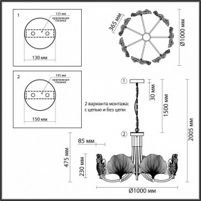 Подвесная люстра Odeon Light Ventaglio 4870/7 в Кунгуре - kungur.mebel24.online | фото 6
