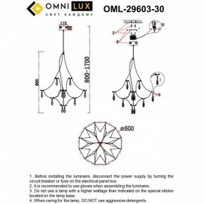 Подвесная люстра Omnilux Perelli OML-29603-30 в Кунгуре - kungur.mebel24.online | фото 10