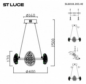 Подвесная люстра ST-Luce Enigma SL6018.203.48 в Кунгуре - kungur.mebel24.online | фото 4