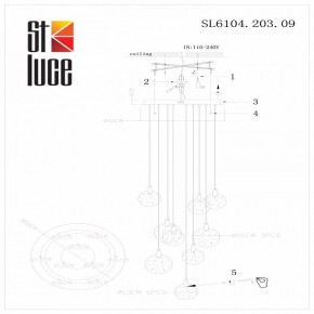 Подвесная люстра ST-Luce Montecelio SL6104.203.09 в Кунгуре - kungur.mebel24.online | фото 3