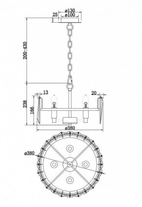 Подвесной светильник Maytoni Puntes MOD043PL-04G в Кунгуре - kungur.mebel24.online | фото 4