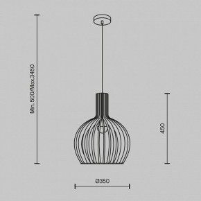 Подвесной светильник Maytoni Roots MOD194PL-01W в Кунгуре - kungur.mebel24.online | фото 3