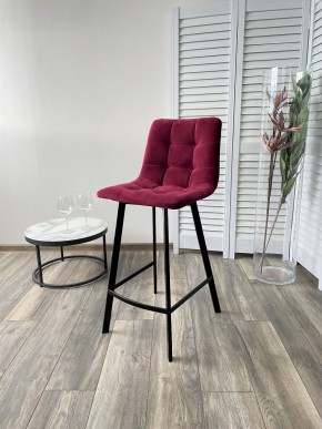 Полубарный стул CHILLI-QB SQUARE винный #16, велюр / черный каркас (H=66cm) М-City в Кунгуре - kungur.mebel24.online | фото 4