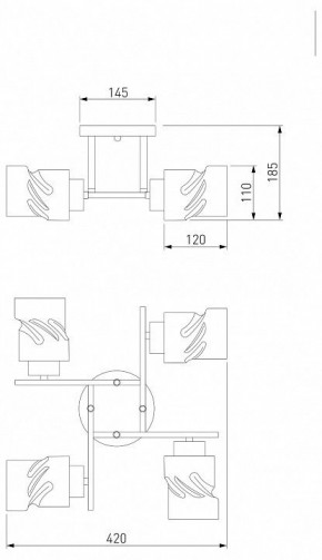Потолочная люстра Eurosvet Hilari 30165/4 черный жемчуг в Кунгуре - kungur.mebel24.online | фото 4