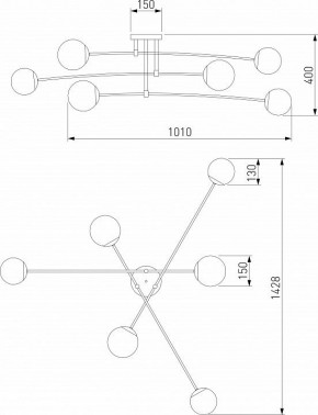 Потолочная люстра Eurosvet Netz 30181/6 латунь в Кунгуре - kungur.mebel24.online | фото 3
