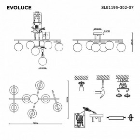 Потолочная люстра EVOLUCE SIERRA SLE1195-302-07 в Кунгуре - kungur.mebel24.online | фото 7