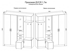 Прихожая Дуся 1.7 УНИ (Дуб Бунратти/Белый Бриллиант) в Кунгуре - kungur.mebel24.online | фото 2