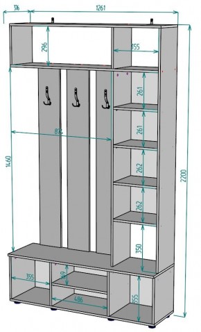 Прихожая с зеркалом V20_M в Кунгуре - kungur.mebel24.online | фото 2