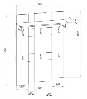 Прихожая-вешалка большая 800 в Кунгуре - kungur.mebel24.online | фото 2