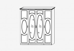 Прованс-2 Шкаф 4-х дверный с 2 зеркалами (Бежевый/Текстура белая платиной золото) в Кунгуре - kungur.mebel24.online | фото 2