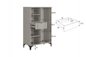 РИЧ Комод 2 со стеклом в Кунгуре - kungur.mebel24.online | фото 3