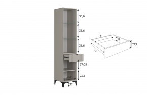 РИЧ Шкаф однодверный со стеклом в Кунгуре - kungur.mebel24.online | фото 3