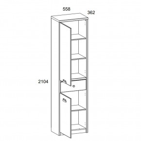 Шкаф 2D1S/D1, DIESEL , цвет дуб мадура/веллингтон в Кунгуре - kungur.mebel24.online | фото 2