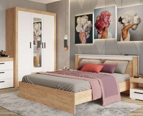 Шкаф 3-х створчатый Адель дуб крафт золотой/белый в Кунгуре - kungur.mebel24.online | фото 3