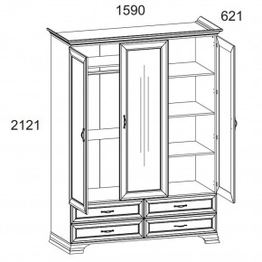 Шкаф 3D4S Z, TIFFANY, цвет вудлайн кремовый в Кунгуре - kungur.mebel24.online | фото 1