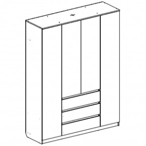 Шкаф 4-ств. с 3 ящиками "Бьянко" в Кунгуре - kungur.mebel24.online | фото 3