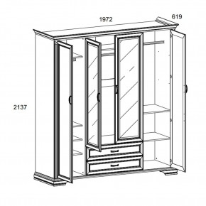 Шкаф 4D2S Z , MONAKO, цвет Сосна винтаж в Кунгуре - kungur.mebel24.online | фото 1